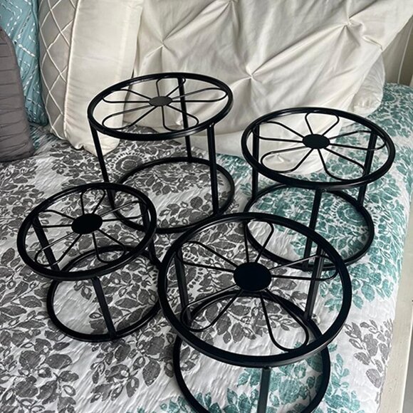 NEW Metal Plant Stands for Outdoor Indoor, 4-Pack Flower Pot Stands - Picture 8 of 8